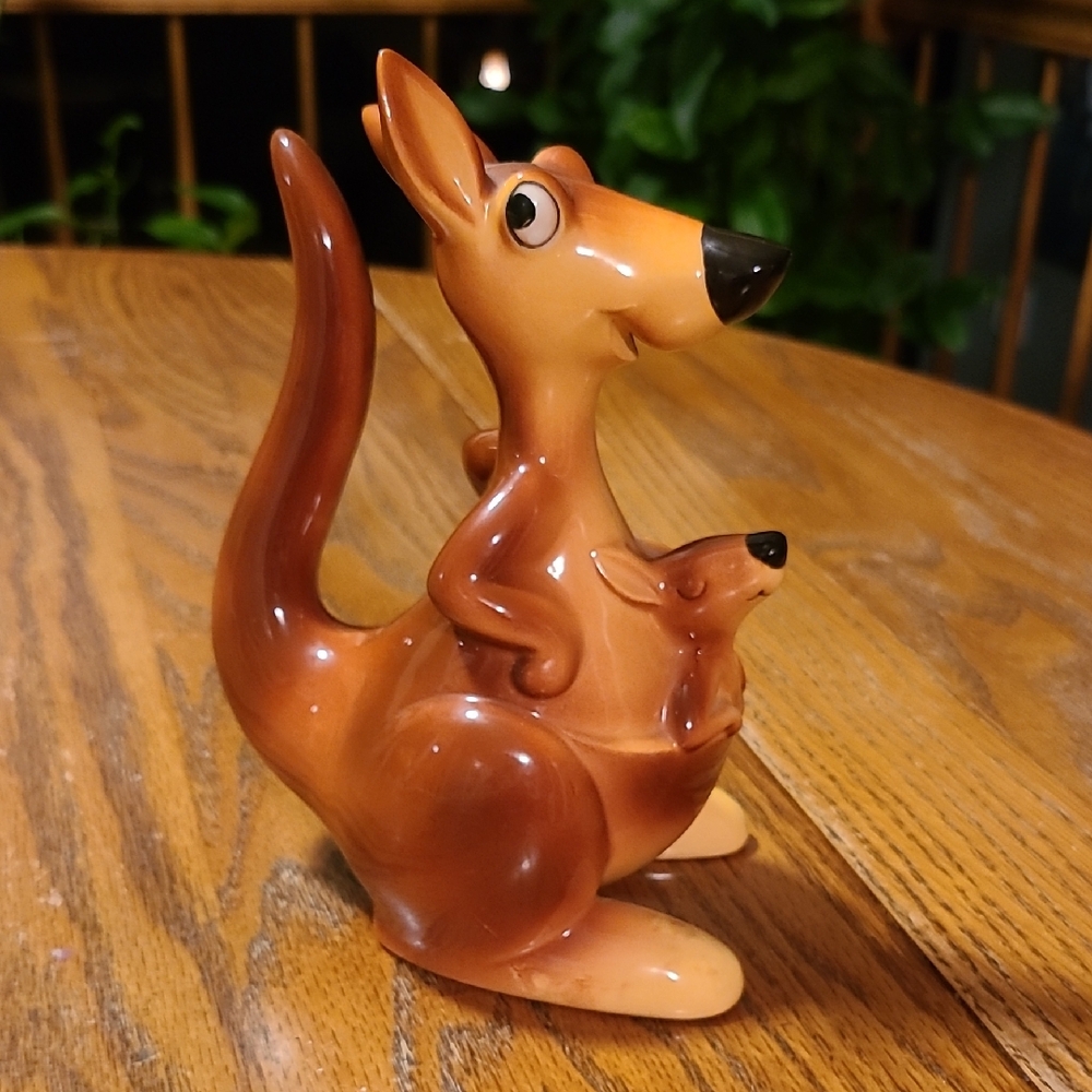 Lefton Vintage Charming Brown Kangaroo & Joey Bank